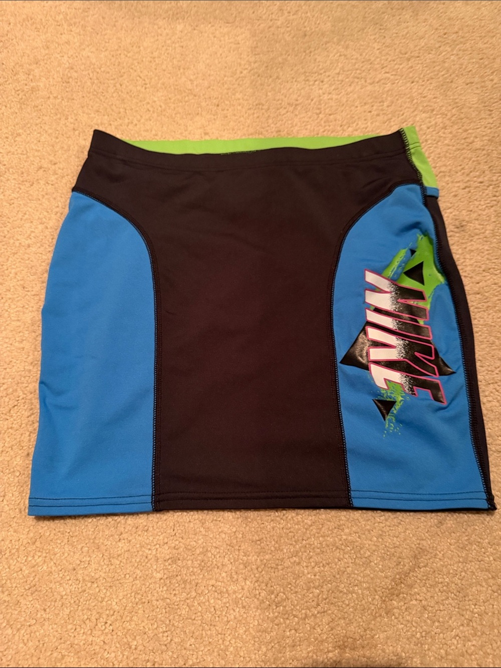 Nike Kids Black, Blue & Lime Swim Skirt